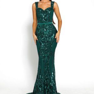 Portia & Scarlett PS1995s Green Gown Prom Evening